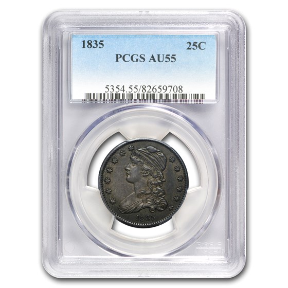 1835 Capped Bust Quarter AU-55 PCGS 1835 Capped Bust Quarter AU-55 PCGS